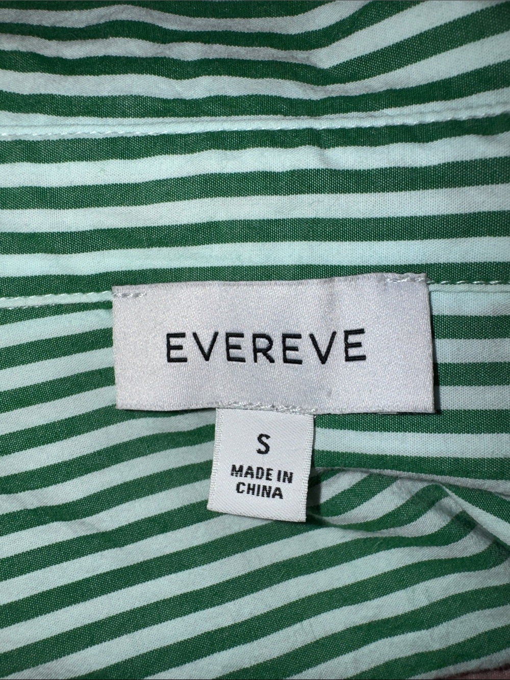 Evereve Green and White Striped Button-Up Shirt - Picture 6 of 8